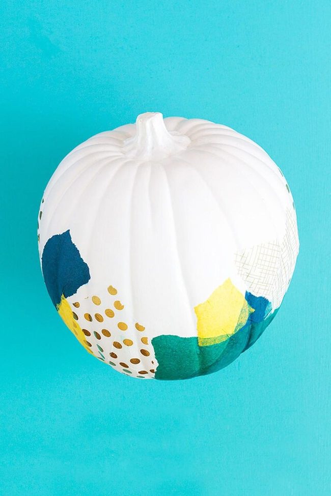 Blue And Gold Tissue Pumpkins