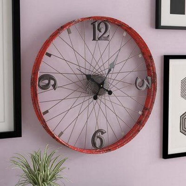 Red Spoke Wheel Timepiece