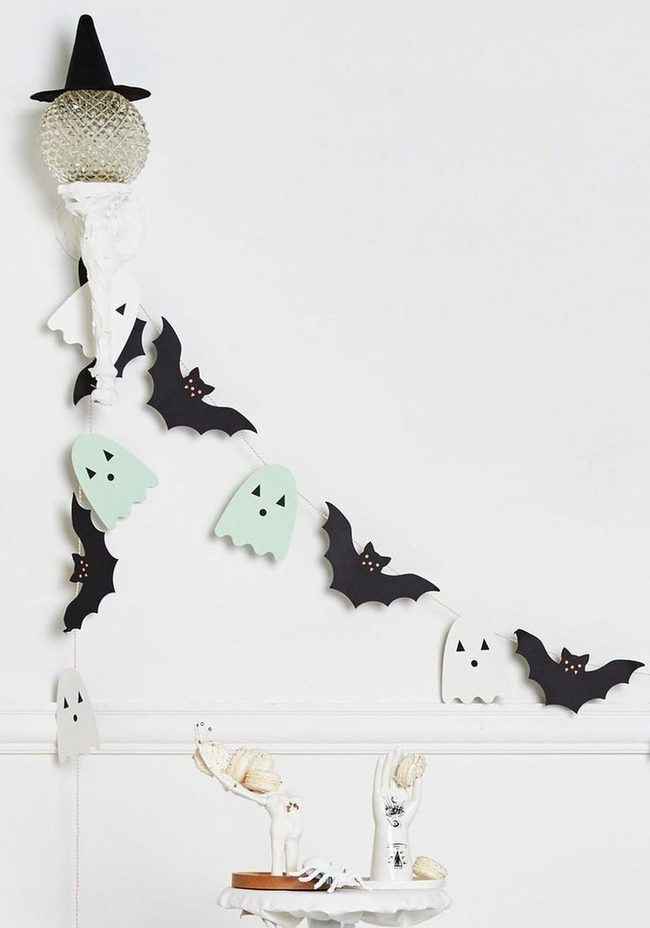 Soft Green Ghosts Halloween Decor