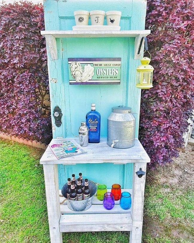 Reclaimed Door Outdoor Bar