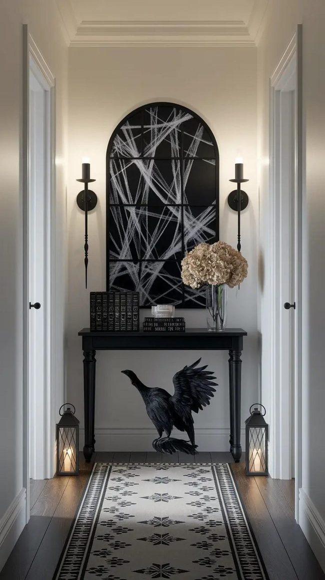 Black Candlelit Gothic Hallway