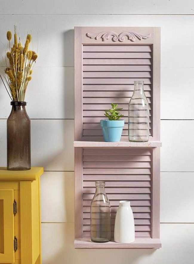 Pink Shelves With Mustard Contrast