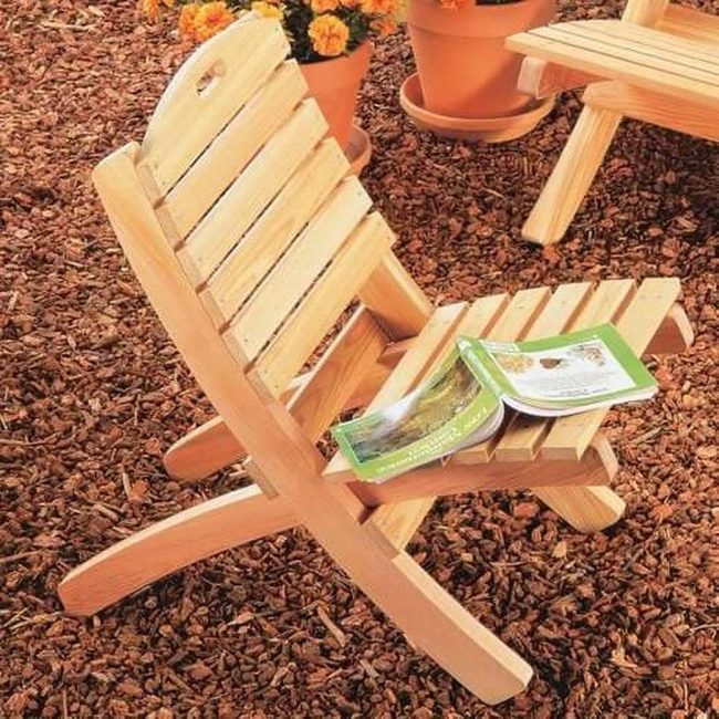 Natural Wood Curved Outdoor Chair