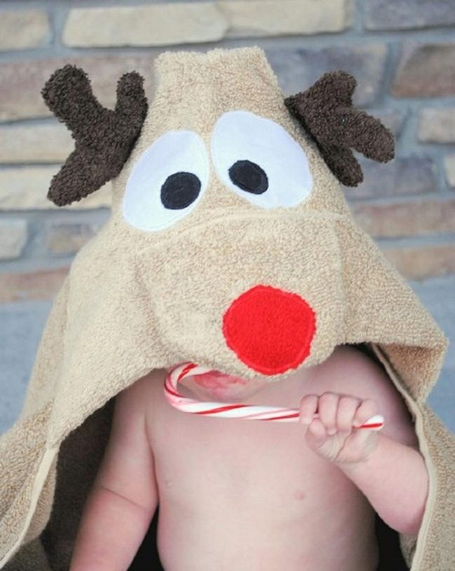 Rudolph Hooded Towel Diy