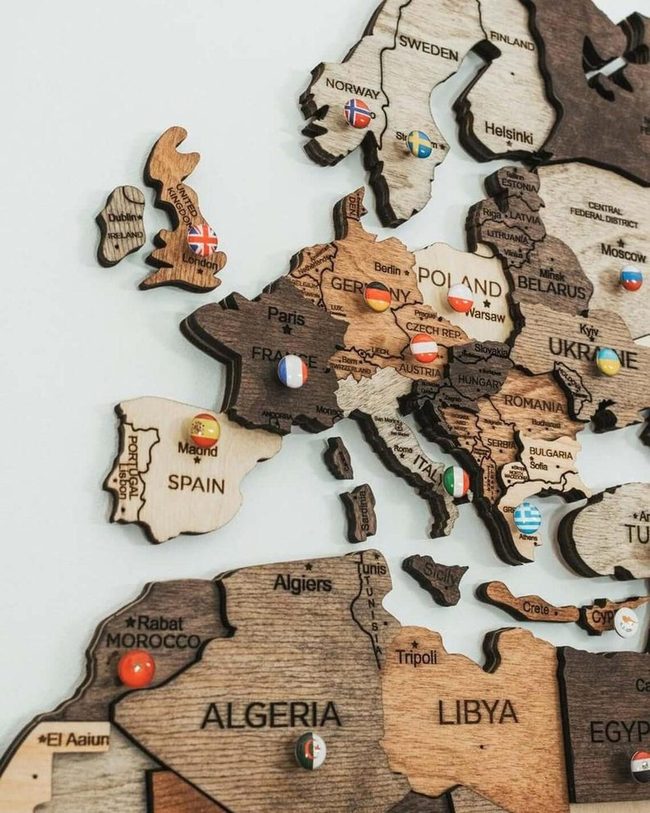 Birch Wood World Map