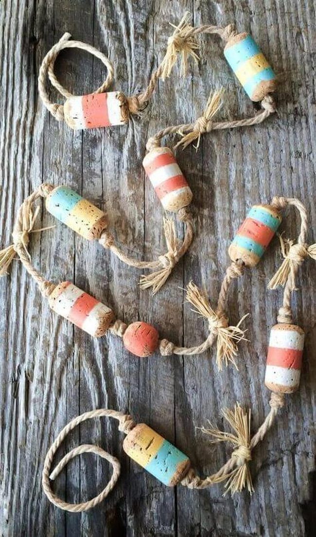 Coral Turquoise Wooden Bead Garland