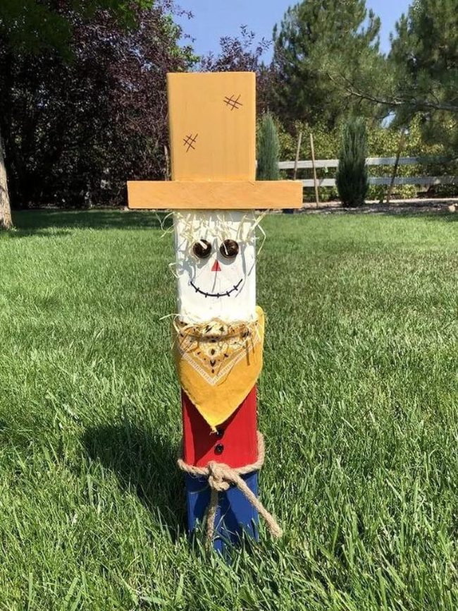 Colorful Scarecrow Garden Guardian