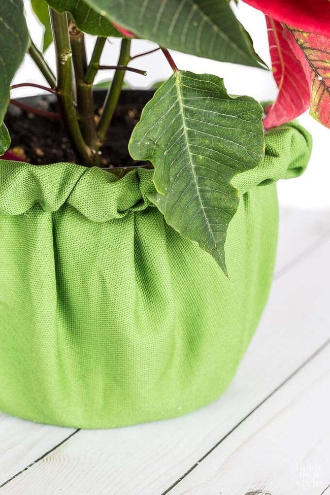 Fabric-Wrapped Pots Seasonal Colors