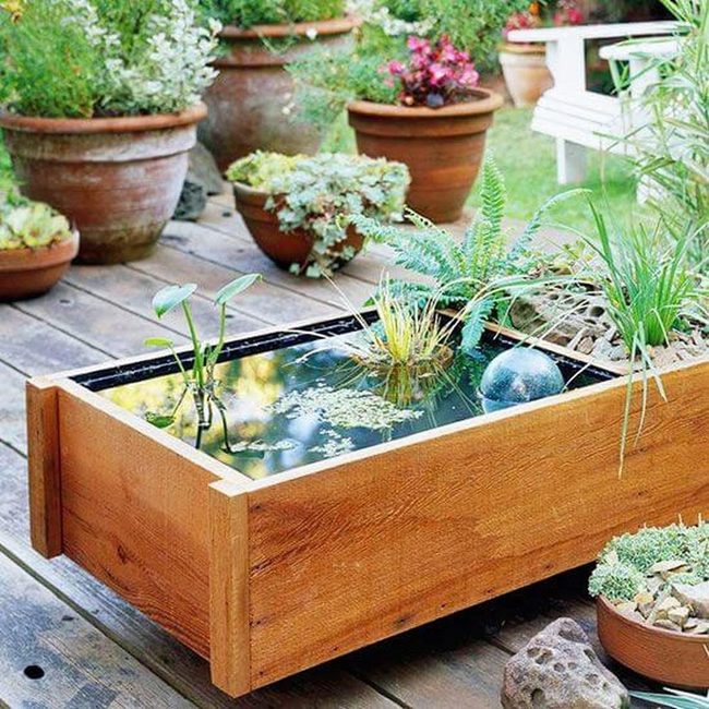 Wooden Pond Garden Accent