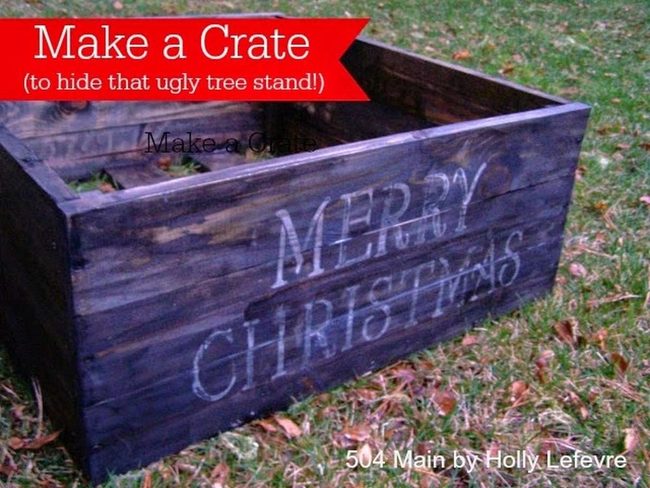 Dark Stained Wood Christmas Crates