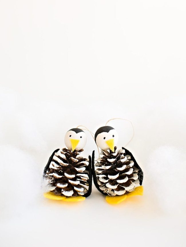 Pinecone Penguins With Natural Wings