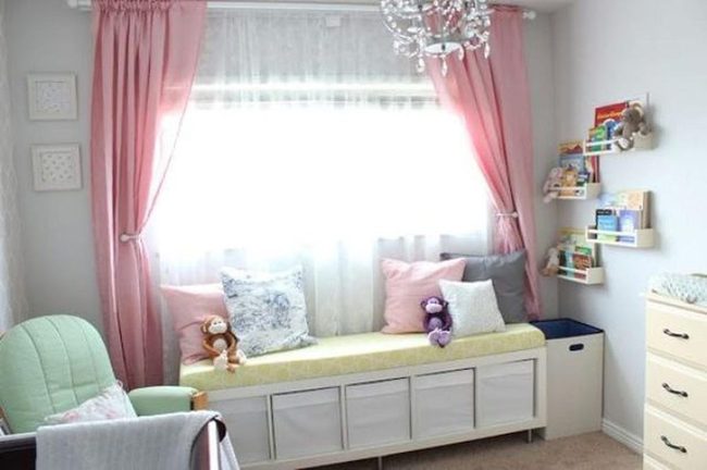 Pink Curtains Light Nursery Window