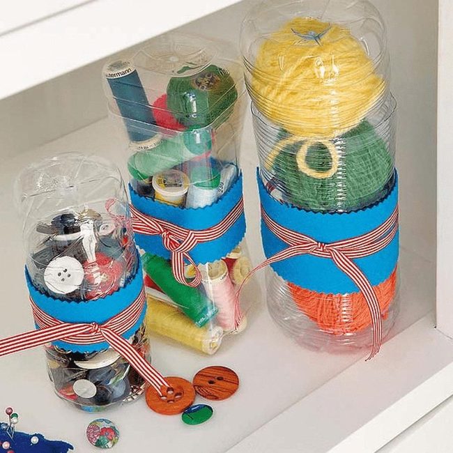 Colorful Thread Spools Glass Storage