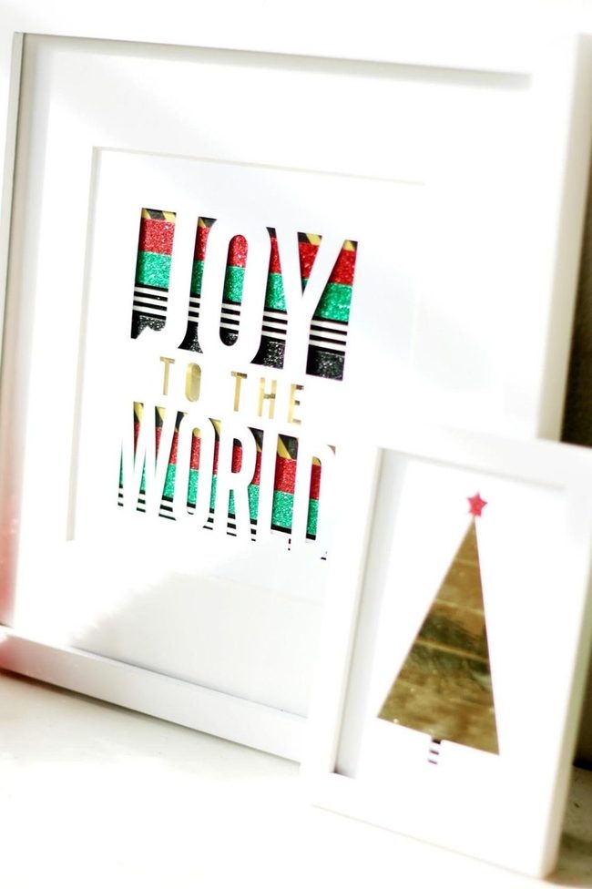 Reflective Striped Joy Letters