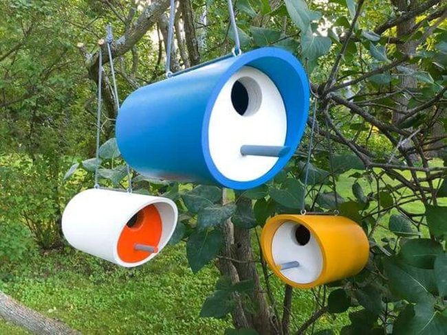 Painted Pvc Pipe Birdhouses