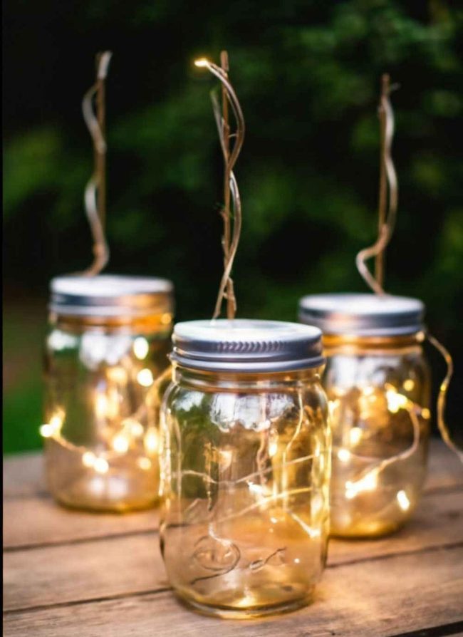 Illuminated Mason Jar Lanterns