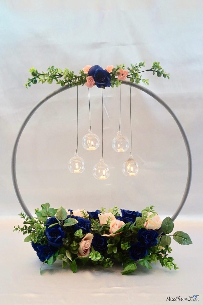 Hula Hoop Floral Chandelier
