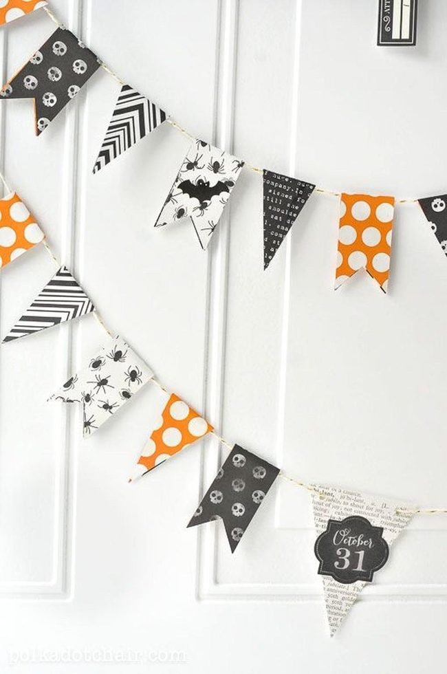 Orange Skulls Black Polka Dots