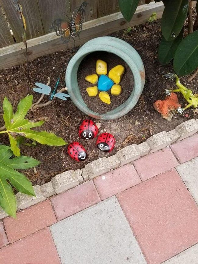 Painted Rocks Garden Focal Point