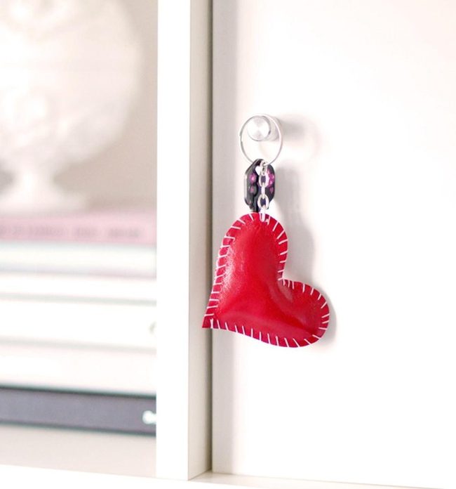 Fabric Hearts On Silver Hooks