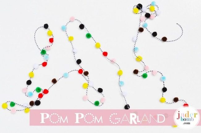 Fluffy Multicolor Pom Pom Garlands