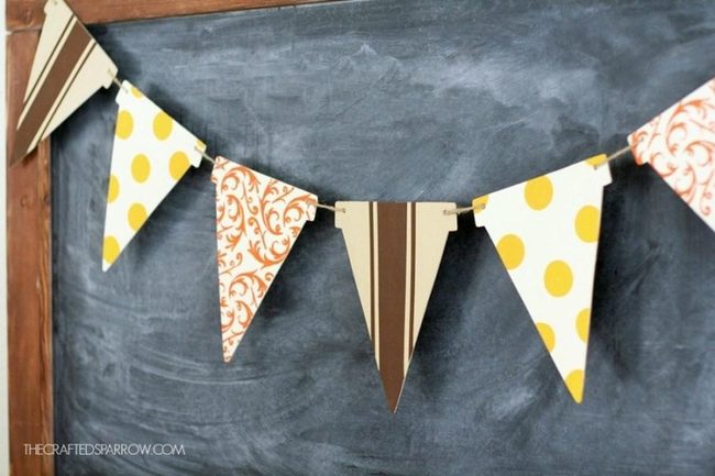 Chalkboard Flags Yellow Dots Brown Stripes