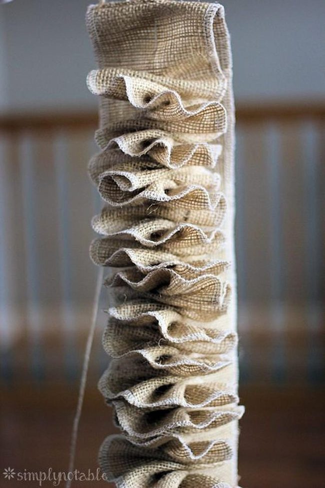 Beige Burlap Ruffles