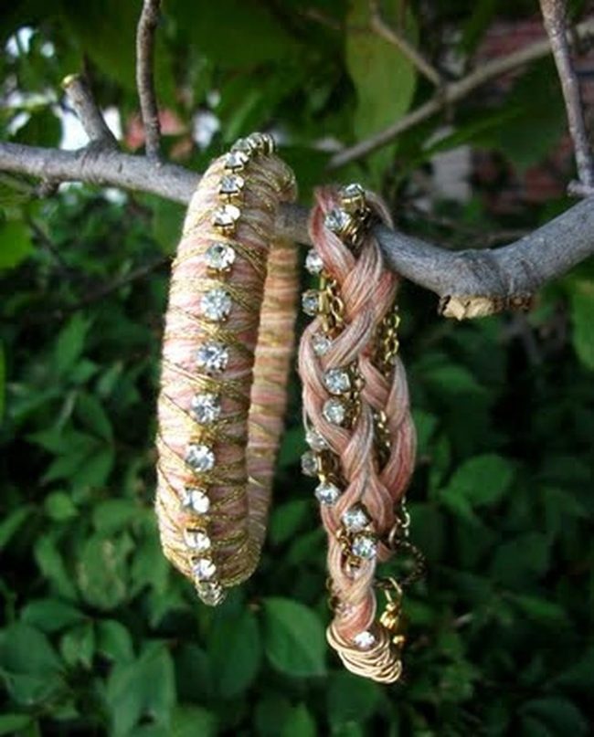 Pink Gold Woven Sparkle