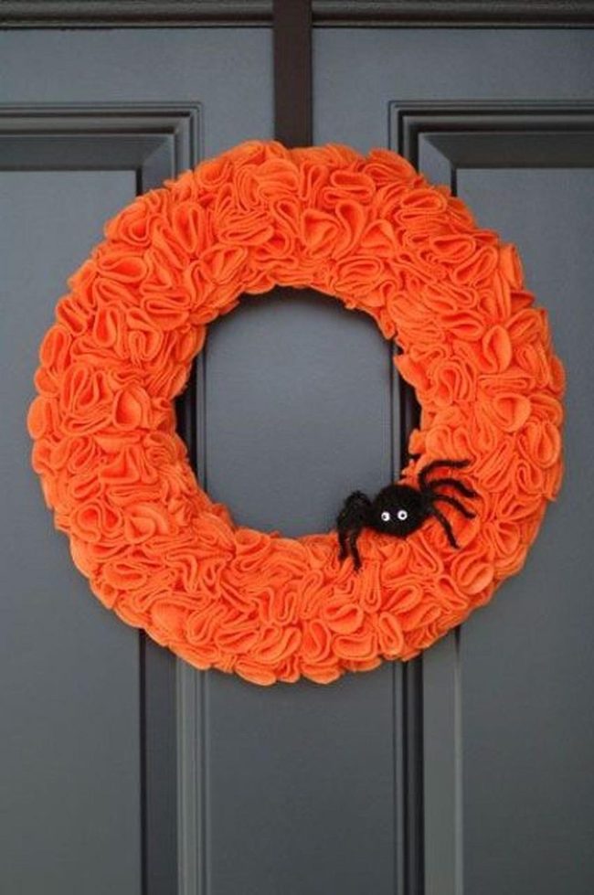 Orange Fabric Swirls Spider