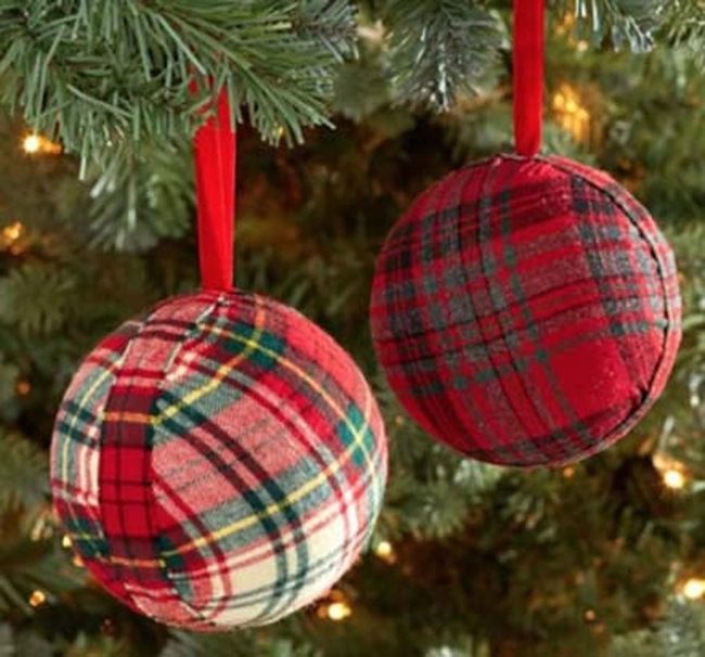 Red And Black Plaid Ornaments