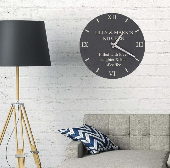 Dark Slate Statement Clock