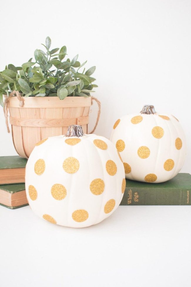 Gold-Dusted White Pumpkins