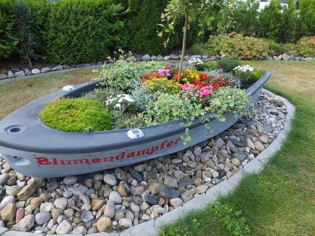 Weathered Boats Bursting Blooms