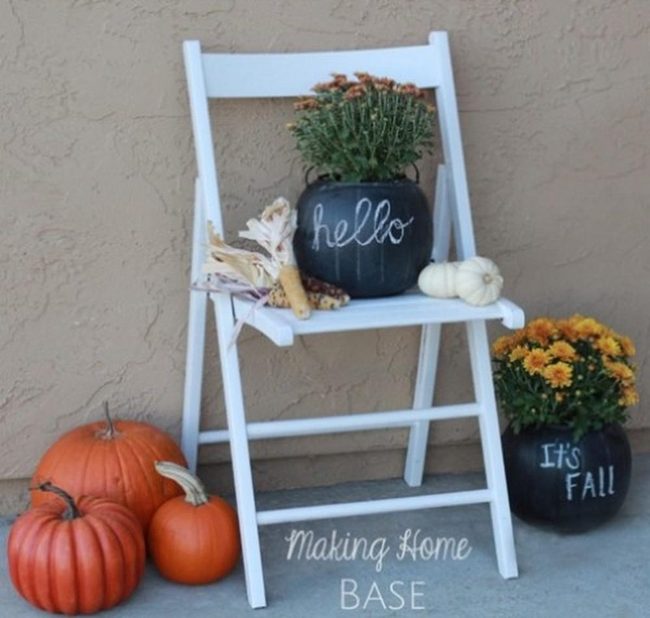 Bright Orange Pumpkins Autumn Display