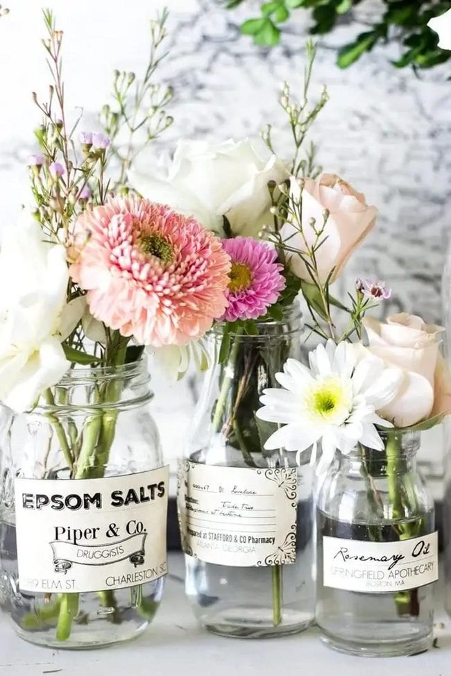 Clear Glass Blooms Apothecary