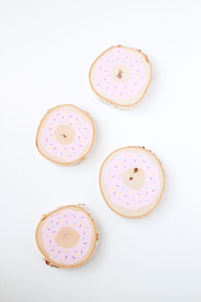 Hand-Painted Donuts On Wood