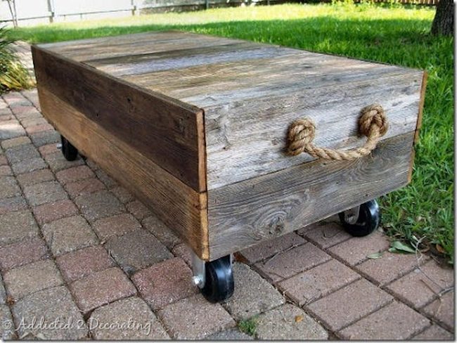 Weathered Wood Maritime Rolling Table