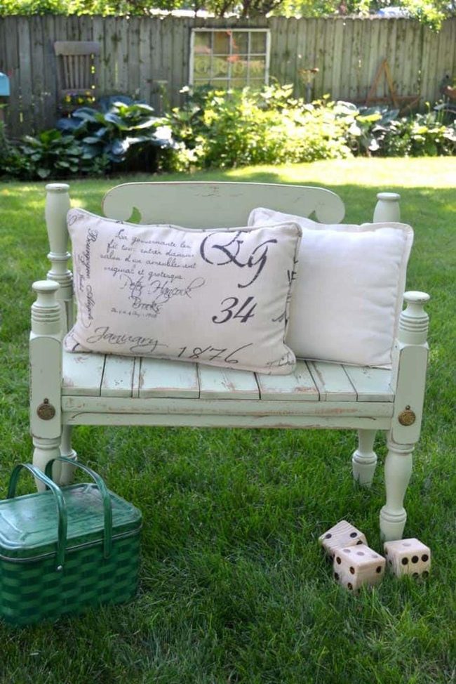 Vintage Headboard Into Farmhouse Bench