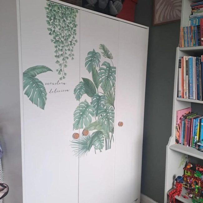 Green Stickers White Wardrobe