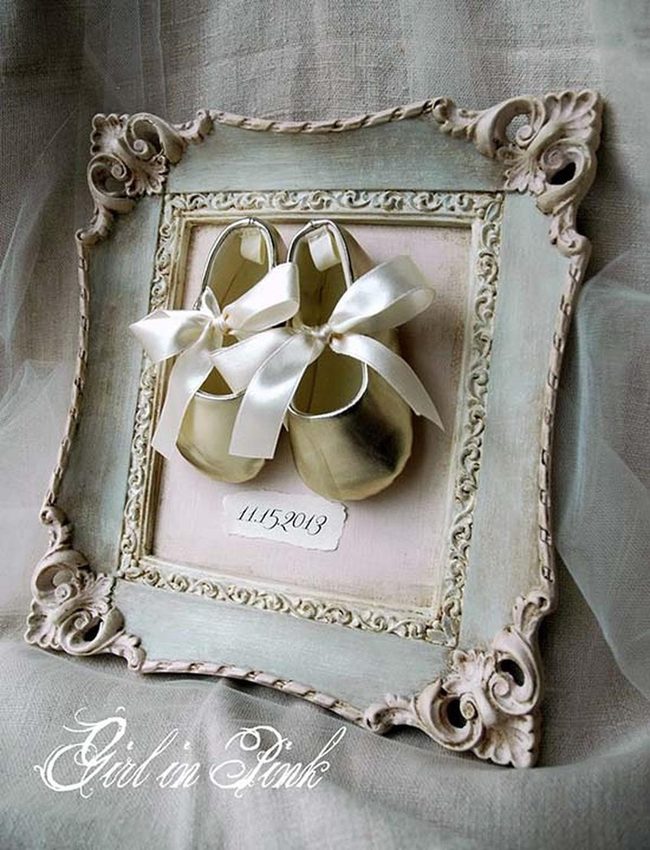 Pink Baby Shoes Wall Frame