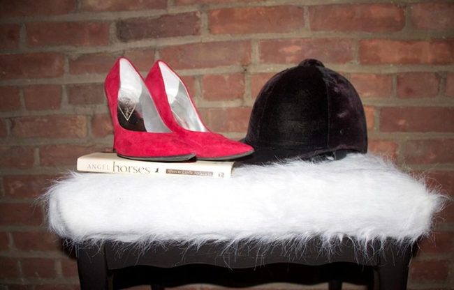 Red Heels On Fluffy White Cushion