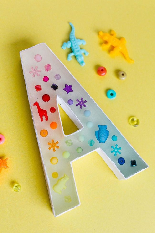 Shimmering Beaded Resin Monograms