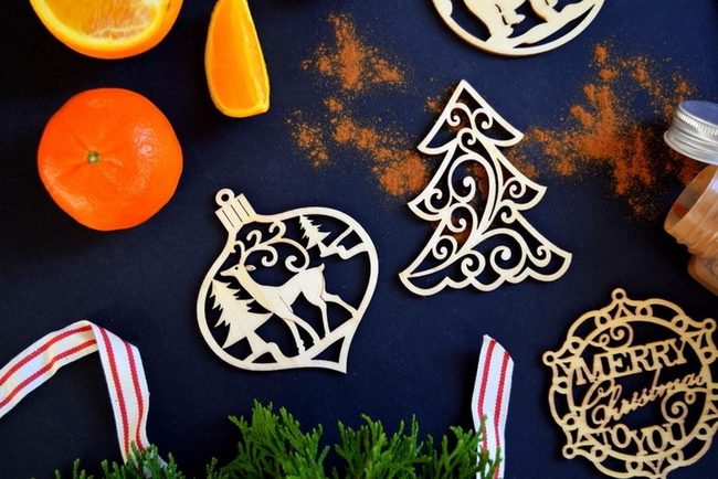 Citrus And Cinnamon Wooden Ornaments