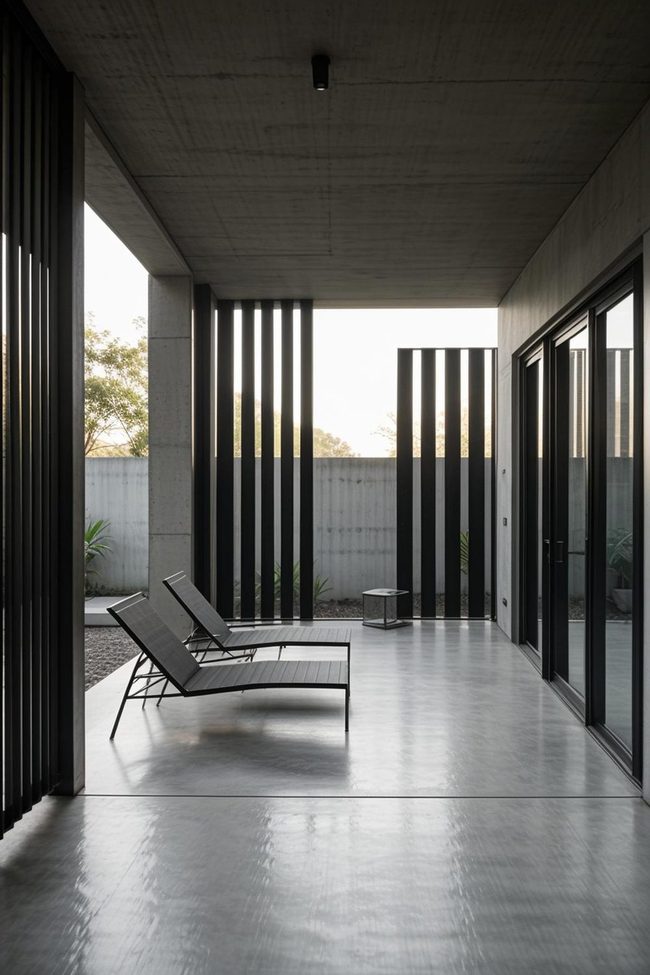 Vertical Walnut Slats Minimalist Privacy