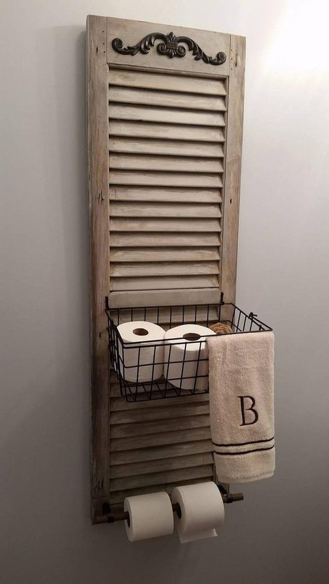 Weathered Wood Bathroom Storage