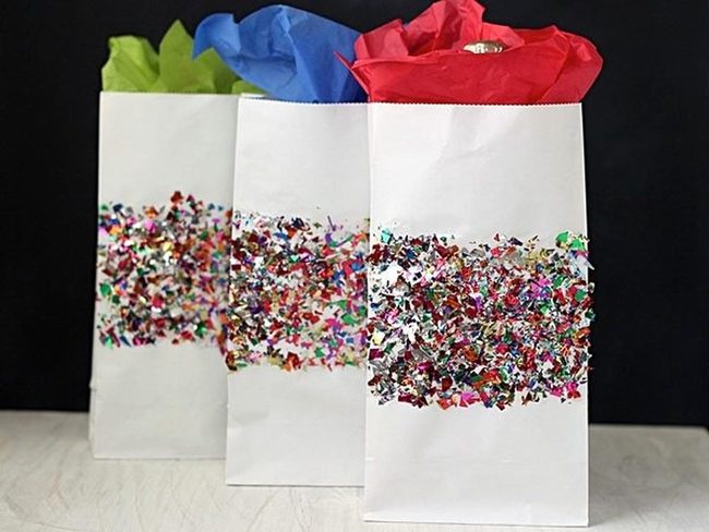 Confetti Wrapped Party Bags Sparkle
