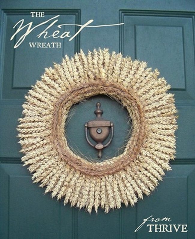 Green Door Golden Wheat Wreath