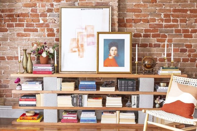 Customizable Cinder Block Shelving