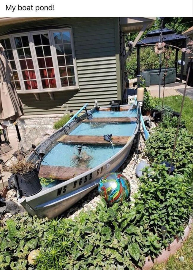 Weathered Boats Into Water Gardens