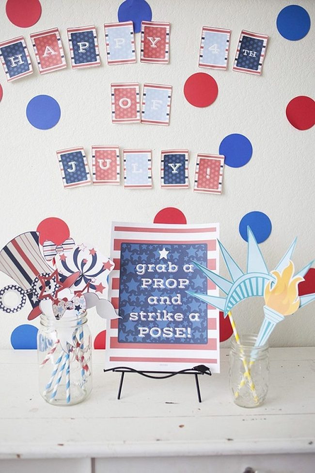 Red White Blue Garden Photo Booth